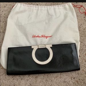Salvatore Ferragamo Black Clutch 12” x 4.75”